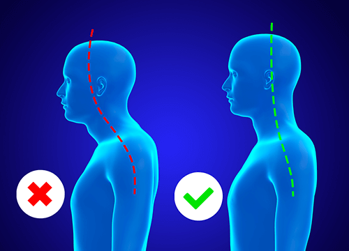 image depicting poor posture in one human and good posture in another human